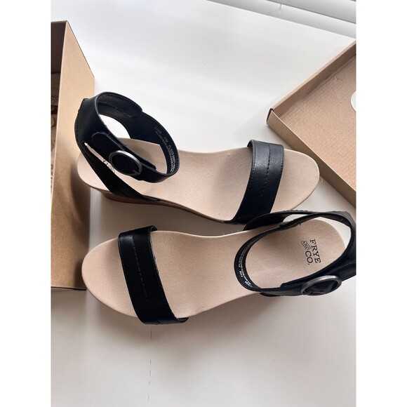 NWB Womens Black Wedge Sandals Size 11 | Frye and Company - Picture 2 of 4
